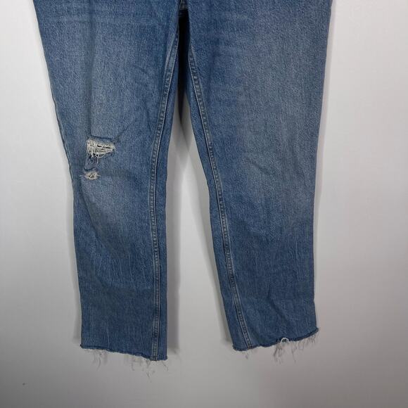 ASOS Design Maternity US 4 Over The Belly Jeans Slim Straight Leg Ripped Knee - Picture 5 of 9